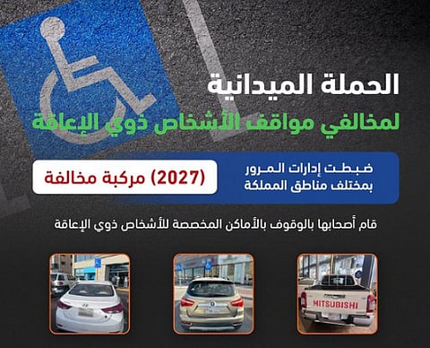  الحملة الميدانية لضبط المركبات المتوقفة في الأماكن المخصصة للأشخاص ذوي الإعاقة