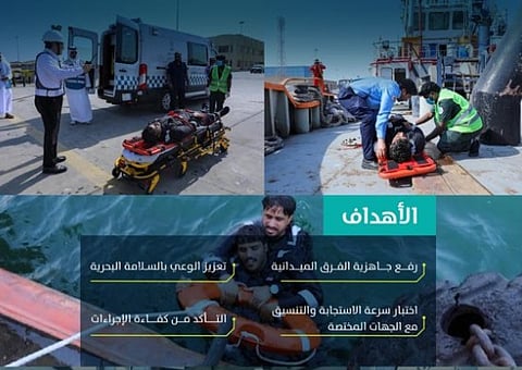 ميناء الملك عبدالعزيز بالدمام ينفذ فرضية استجابة لحالة غرق