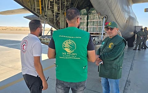 وصول الطائرة الإغاثية السعودية الـ 69 لإغاثة قطاع غزة إلى مطار العريش الدولي 