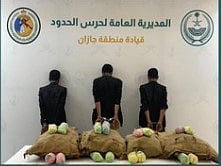 حرس الحدود بجازان يقبض على 3 يمنيين لتهريبهم 80 كيلوجرامًا من القات المخدر
