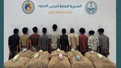 القبض على مخالفين من الجنسية اليمنية والإثيوبية لتهريبهم الحشيش والقات بجازان وعسير
