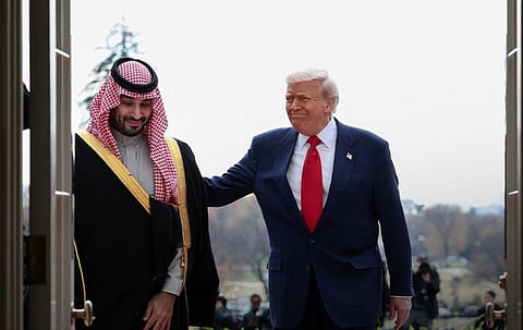 ولي العهد والرئيس الأميركي بطريقهما إلى المكتب البيضاوي لعقد اجتماع ثنائي 