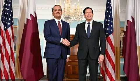 وزير الخارجية الأمريكي يستقبل نظيره القطري