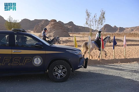 القوات الخاصة للأمن والحماية تنفذ مهامها في بطولة الفرسان للقدرة والتحمل 2026