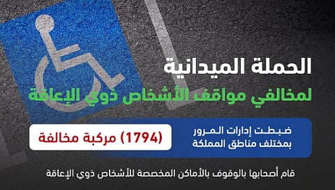 الحملة الميدانية لضبط المركبات المتوقفة في الأماكن المخصصة للأشخاص ذوي الإعاقة