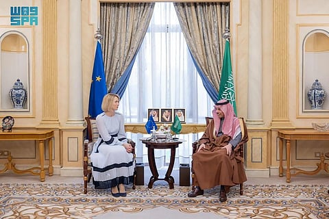 «بن فرحان» يستقبل الممثلة العليا للاتحاد الأوروبي للشؤون الخارجية ويناقشان مستجدات الأوضاع بالمنطقة