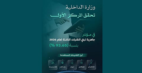  وزارة الداخلية تحقق المركز الأول في مؤشر جاهزية تبني التقنيات الناشئة لعام 2026