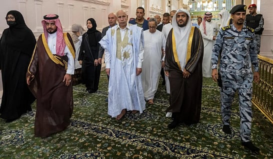 رئيس موريتانيا يزور المسجد النبوي