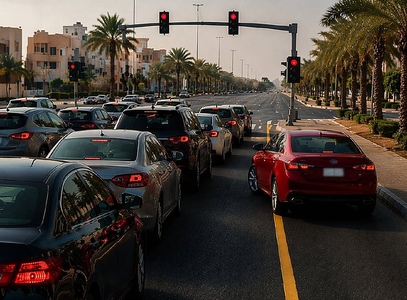 المرور: استخدام المسار المخصص للالتفاف لتجاوز المركبات مخالفة