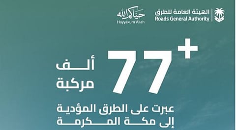أكثر من 77 ألف مركبة عبرت على الطرق المؤدية إلى مكة المكرمة 6 ذو الحجة 1447هـ