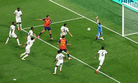 كأس العالم 2026.. المنتخب الإسباني يتقدم على الأخضر بثلاثية في الشوط الأول 