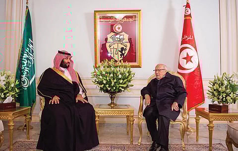 ولي العهد يصل تونس في زيارة رسمية