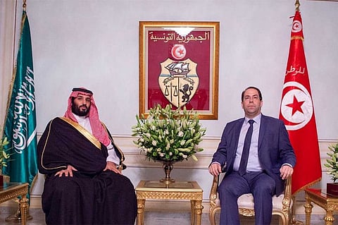 ولي العهد يجتمع برئيس الحكومة التونسية