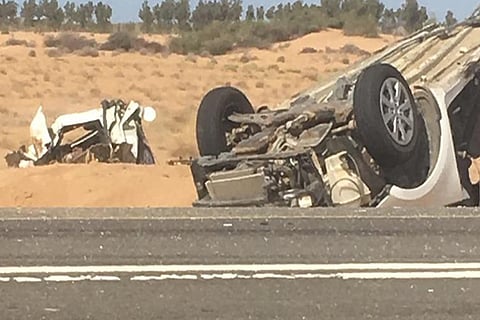 بالصور.. مصرع شخصين في حادث مروري على طريق «الصوارمة - المضايا» بجازان