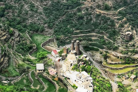 بالفيديو والصور.. جبال الداير بني مالك تكتسي باللون الأخضر