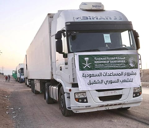 20 Saudi Relief Trucks Arrive in Syria