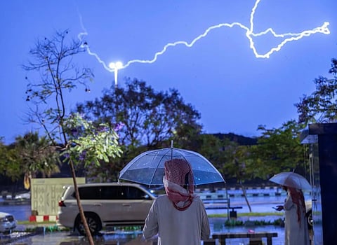 Heavy Rainfall and Lightning Create Striking Scenes in Aseer