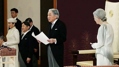 Japanese Emperor akihito abdicates the Chrysanthemum Throne