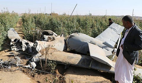 An Archive photo of Houthi Drone Wreckage