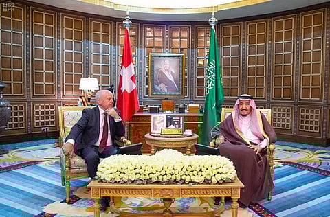 King Salman Holds Official Talks with Swiss President