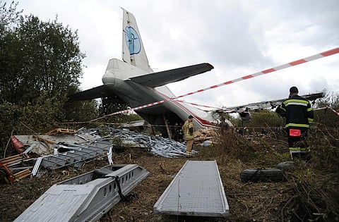 plane crash landing in Ukraine