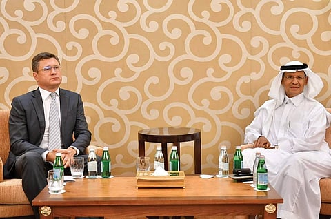 Saudi Arabia’s Minister of Energy Prince Abdulaziz Bin Salman and his Russian counterpart Alexander Novak 