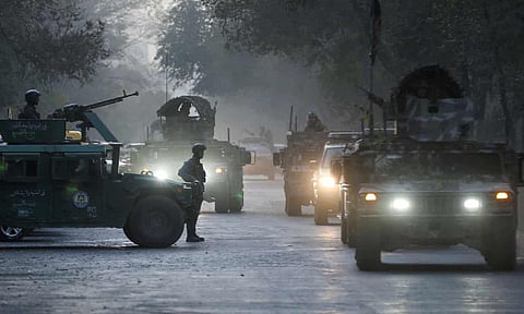  Afghan security forces at the site of the incident at Kabul University. Photograph: Omar Sobhani/Reuters
