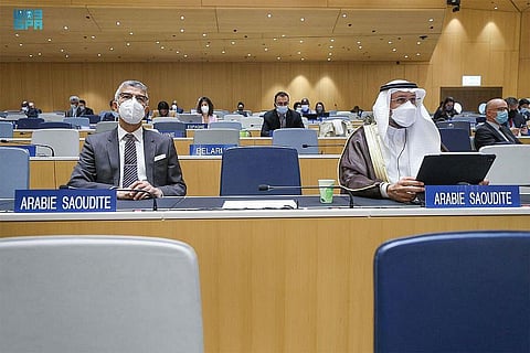 The Saudi delegation headed by the CEO of SAIP, Dr. Abdulaziz bin Mohammed Al-Swailem, and includes a number of SAIP officials.