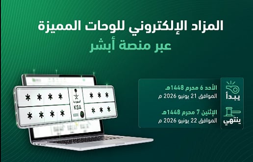 المرور: طرح مزاد اللوحات الإلكتروني غدًا الأحد 