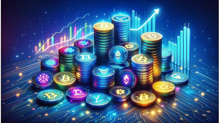 Crypto market hype illustration