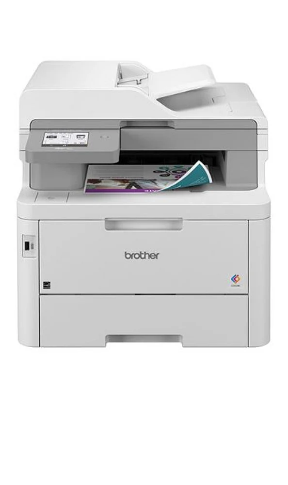 Brother MFC-L8395CDW delivers 31 ppm print speed with auto 2-sided scanning and NFC support.
