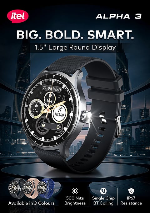 itel Launches Alpha 3 Smartwatch with 1.5” Big Display and a Premium Bezel Design at just Rs. 1499