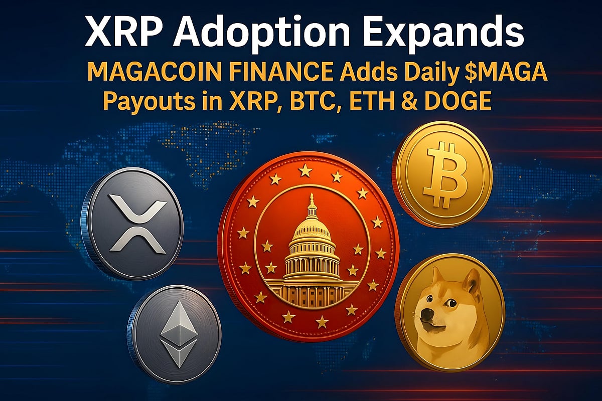 XRP Adoption Expands — MAGACOIN FINANCE Launches Daily $MAGA Rewards in XRP, BTC, ETH & DOGE
