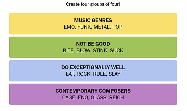 NYT Connections August 30: Music, Slang & Composers NYT Connections August 30: Music, Slang & Composers