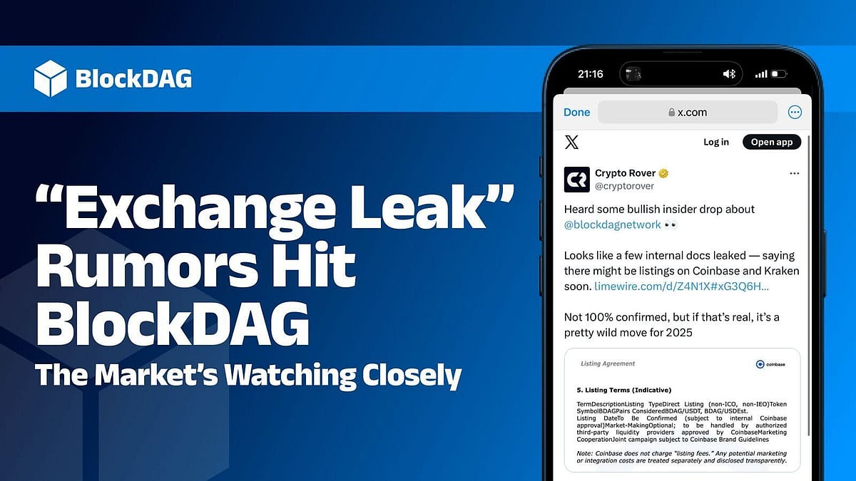 BlockDAG Nears Major Breakthrough as Crypto Twitter Buzzes Over $433M  Presale and Exchange Rumors