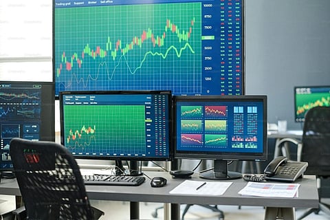 A workspace with multiple trading screens