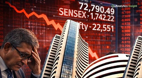 Stock Market Today: Sensex Crashes 1,742 Points, Nifty Drops to 22,551 as US-Iran War Enters Week Four