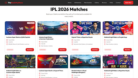 Screenshot of fake sites selling IPL tickets.