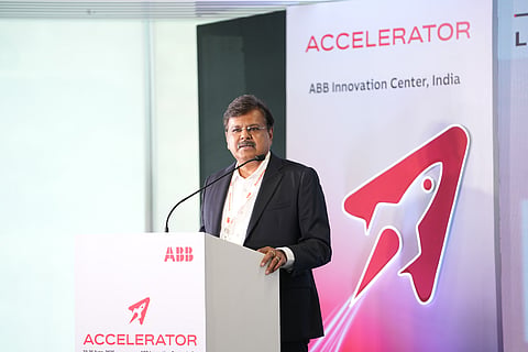 GNV Subba Rao, Whole-time Director, ABB Innovation Center (AIC) speaking at ABB Accelerator