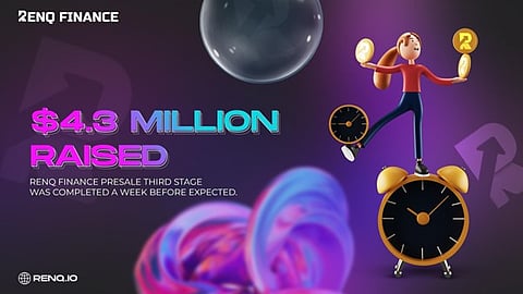RenQ Finance (RENQ) raises $4.3 Million in its Ongoing Presale and finishes the presale third stage a week before expected.