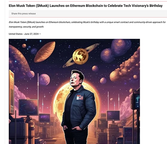 Crypto Memecoin Celebrates Elon Musk's Birthday with a Revolutionary ...