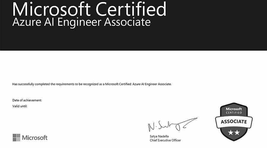 Azure AI Engineer Associate Certificate by Microsoft