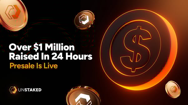 Unstaked Hits $1M in 24 Hours With AI Strategy, While Chainlink Targets  $110 by 2030 and Stellar Slides