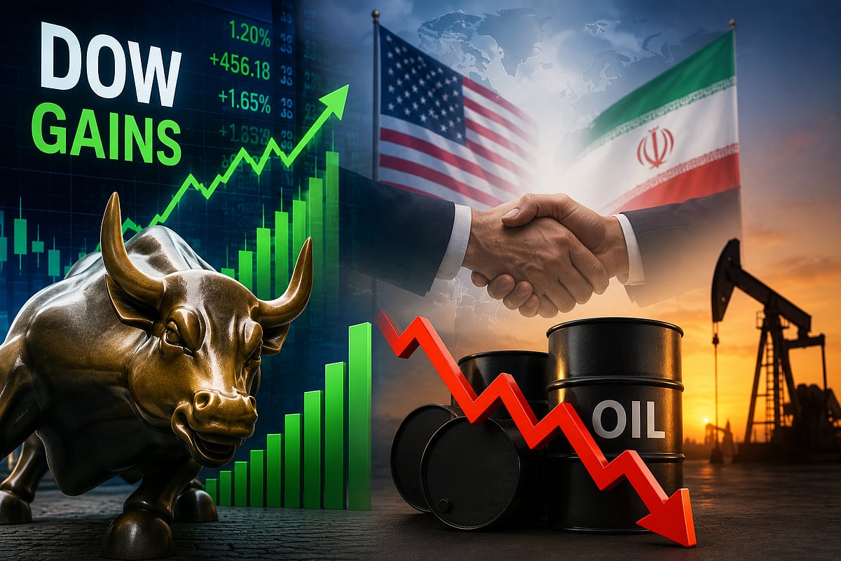 Dow Gains as Oil Retreats on Report of Renewed Iran-US Peace Diplomacy