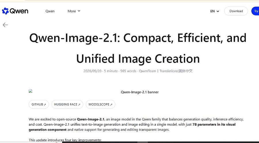 Qwen-Image-2.1: Alibaba’s New AI Model Targets Smarter Image Creation