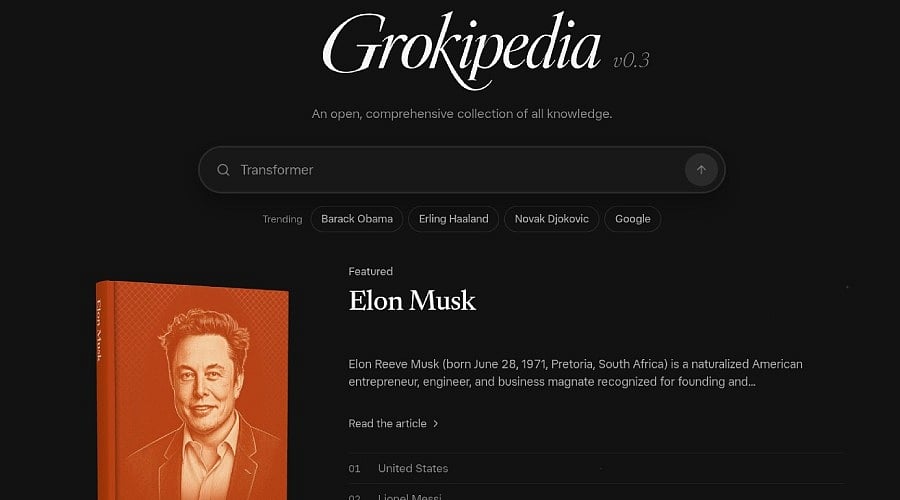 Grokipedia v0.3 Arrives: New Design and Fresh Article Updates