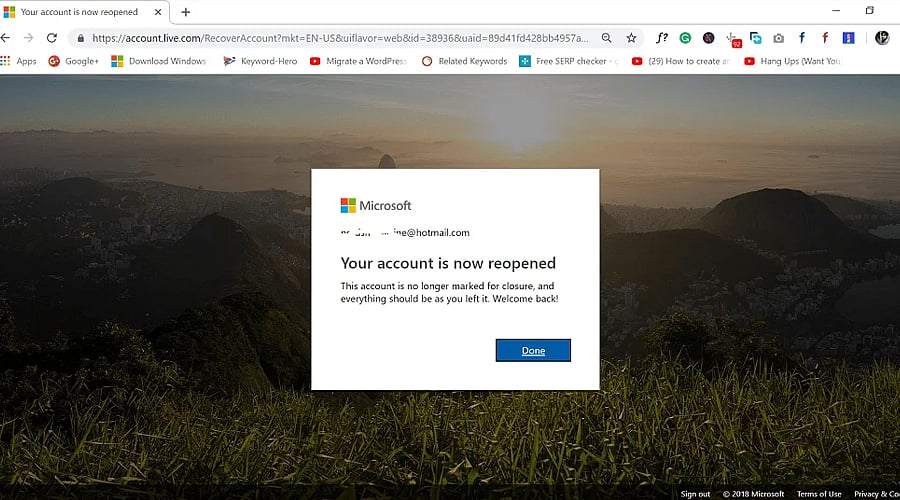 Microsoft gives users a reopening window when closing a personal account