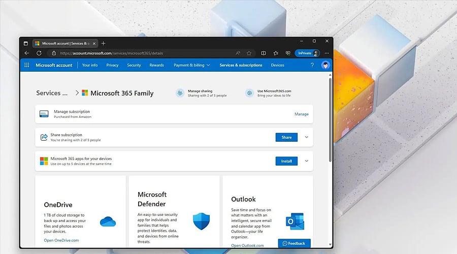 Microsoft 365 users should check their subscription separately. 