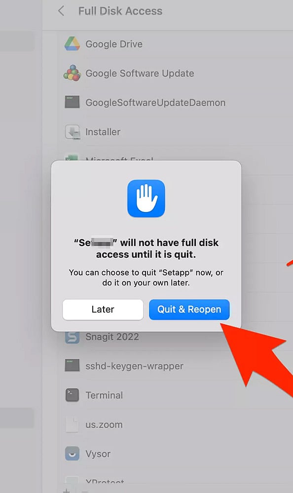 Full Disk Access