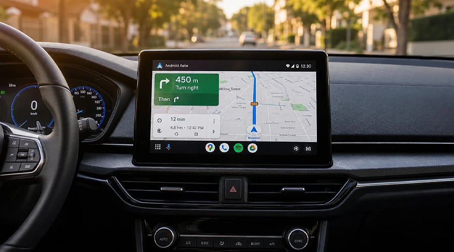 Once connected, MapQuest should appear alongside other navigation apps on the car display